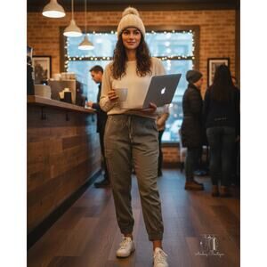 Buffalo David Bitton Tencel Cargo‎ Joggers - Olive (Size L) (W0426)